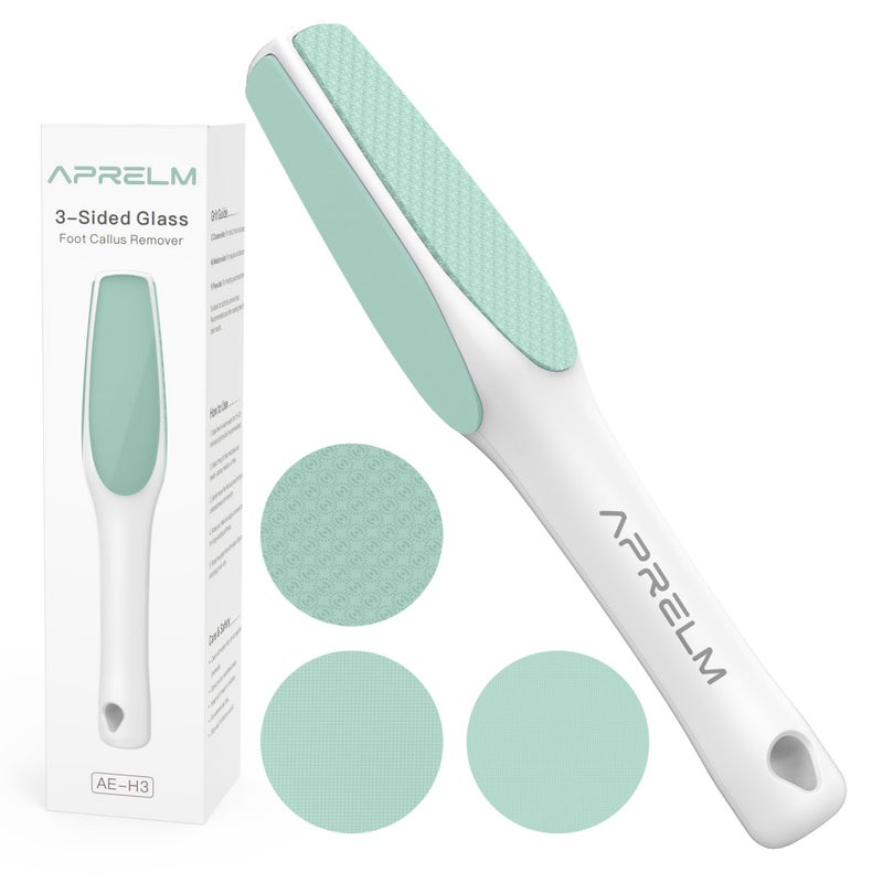 APRELM 3-Sided Nano Glass Foot File, 3-in-1 Coarse/Medium/Fine Foot Callus Remover, Professional Callus Remover for Feet Hard Skin Smooth Polishing (Turquoise) - Image 1