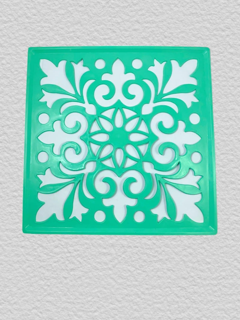 SESONBY (Set of 6) Big Size 8" Square Big Jali Rangoli Making Stencil Rangoli Stancils Tools Diwali Rangoli Rangoli Tools Pre Drawn Design Design May Vary - Image 2