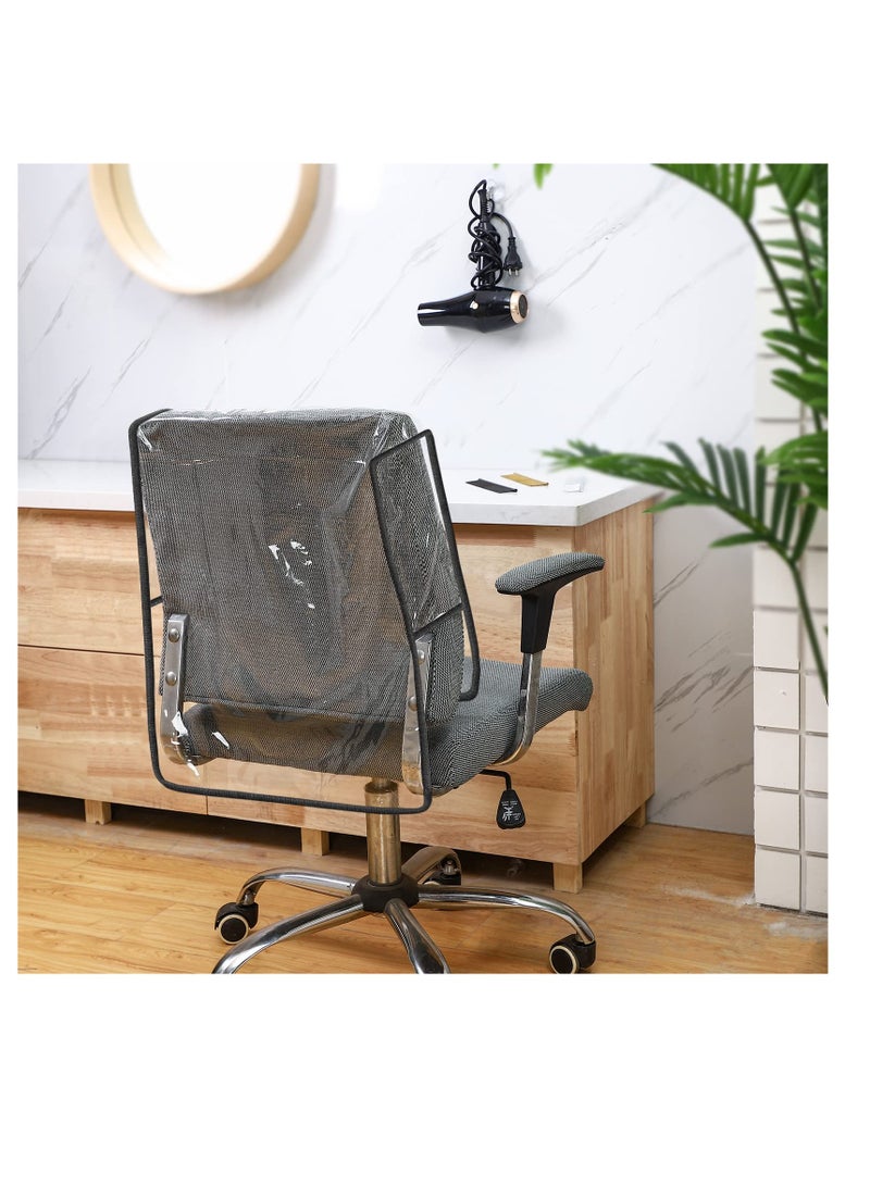 Excefore Clear Plastic Salon Chair Cover, 4 PCS Square Chair Covers Protectors, Fit Most Spa Salon Seat Protect from Hair Stain Precision Stitched Cover for Salon Barber Shop, Black Edge - Image 5