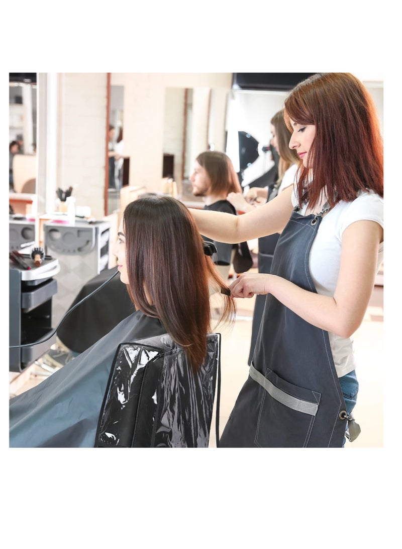 Excefore Clear Plastic Salon Chair Cover, 4 PCS Square Chair Covers Protectors, Fit Most Spa Salon Seat Protect from Hair Stain Precision Stitched Cover for Salon Barber Shop, Black Edge - Image 4