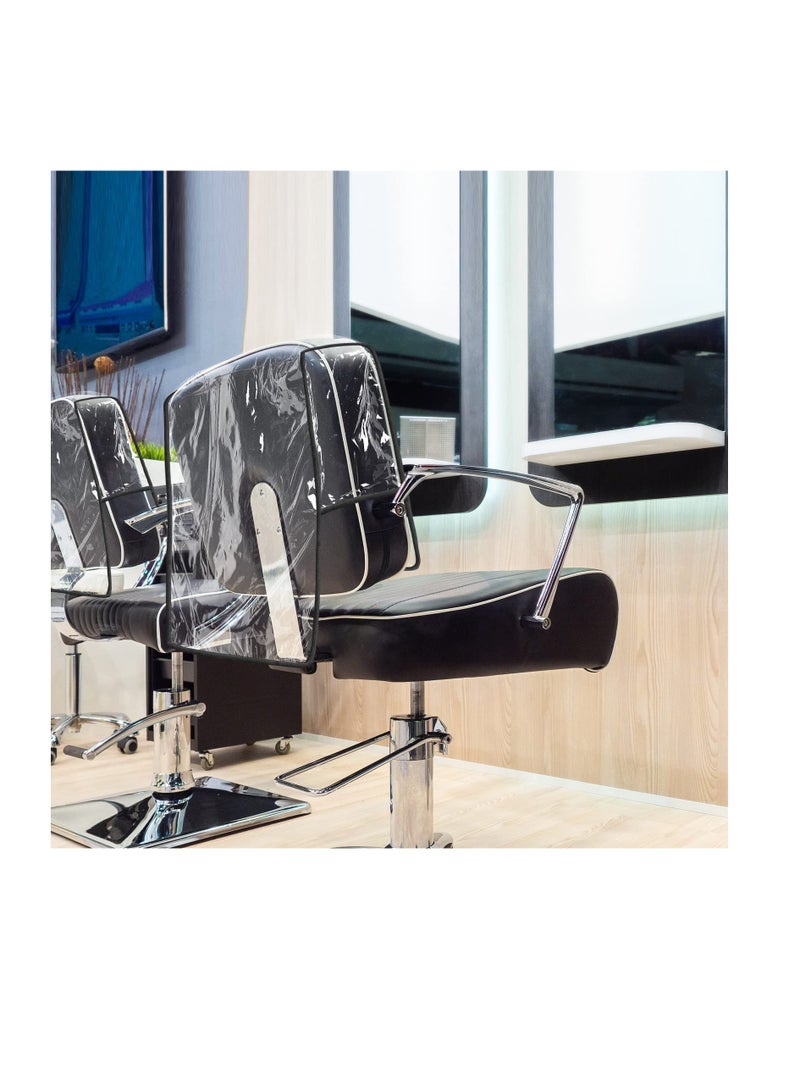 Excefore Clear Plastic Salon Chair Cover, 4 PCS Square Chair Covers Protectors, Fit Most Spa Salon Seat Protect from Hair Stain Precision Stitched Cover for Salon Barber Shop, Black Edge - Image 3
