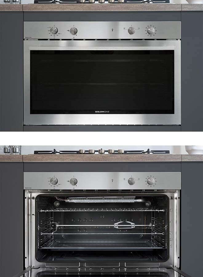 GLEMGAS BuiltIn Gas Oven 89.7cm Stainless Steel - Image 2