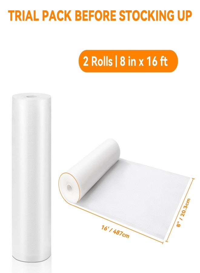 Wevac Vacuum Sealer Bag Rolls, 8"x16' (2 Rolls), Heavy Duty Food Storage for Sous Vide, Freezer, Meal Prep, Keep Food Fresh Longer - Image 2