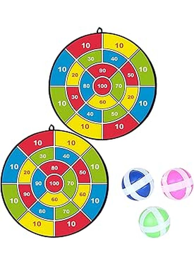 Safe Flannel Dart Board with 3 Sticky Balls Indoor Outdoor Game Toy for Kids - Image 1