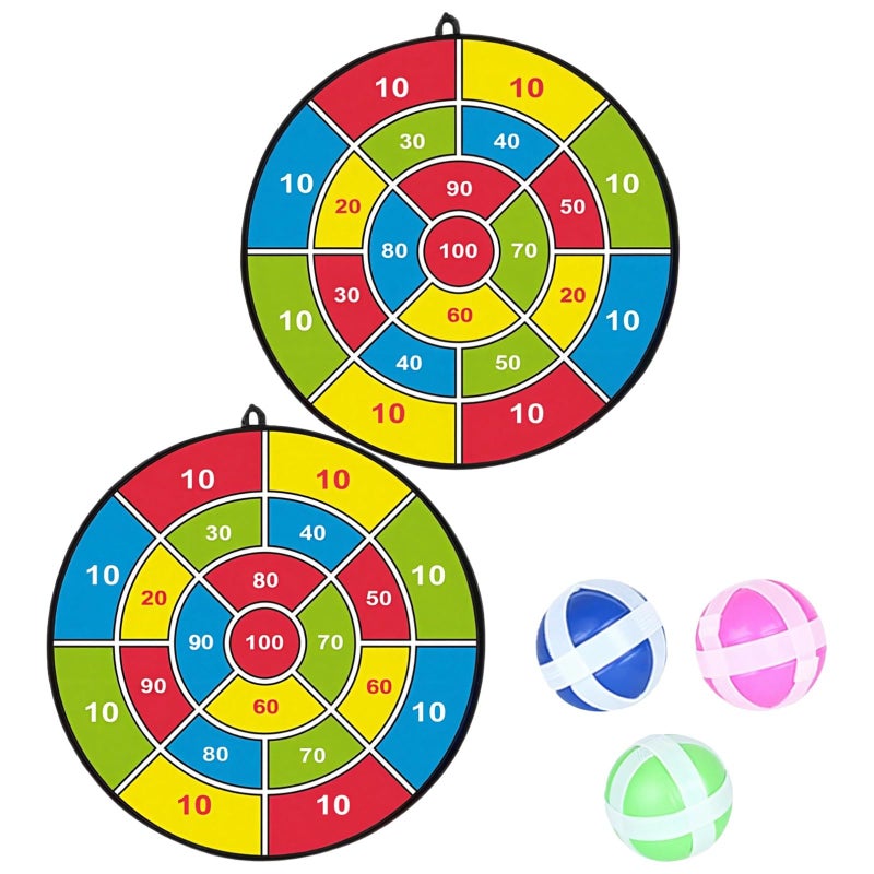 Safe Flannel Dart Board with 3 Sticky Balls Indoor Outdoor Game Toy for Kids - Image 2