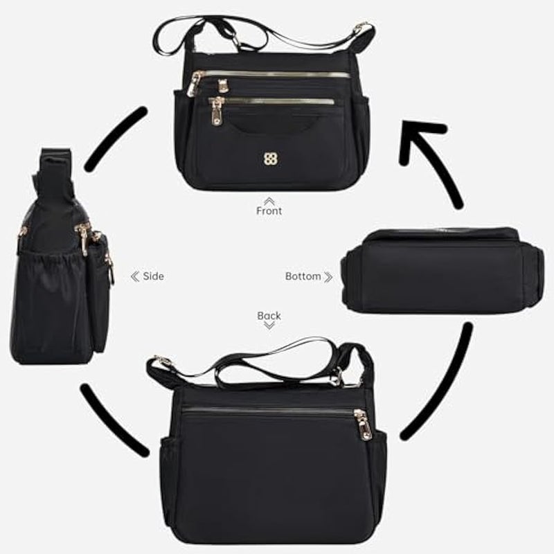 Crossbody Bag for Women Nylon Waterproof Shoulder Purse Messenger Bag Lightweight Travel Bag with Multiple Pockets - Image 2