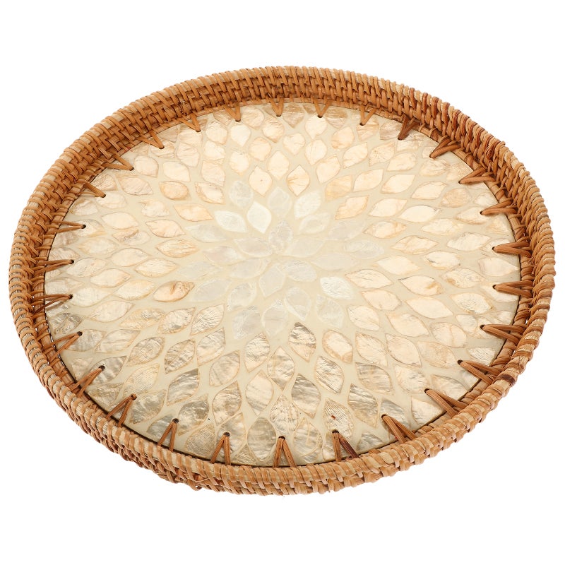 Woven Basket Snack Serving Plate Fruit Storage Holder Woven Dried Fruit Storage Tray - Image 1
