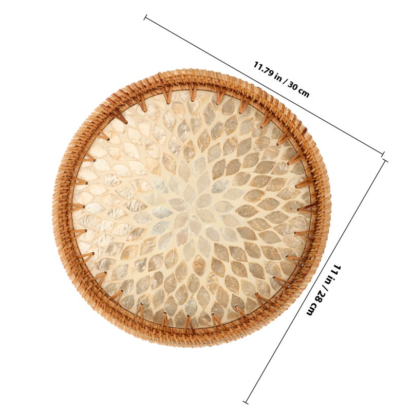 Woven Basket Snack Serving Plate Fruit Storage Holder Woven Dried Fruit Storage Tray - Image 2