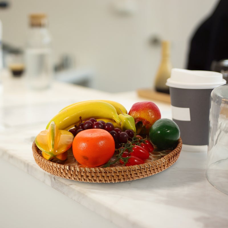 Woven Basket Snack Serving Plate Fruit Storage Holder Woven Dried Fruit Storage Tray - Image 5