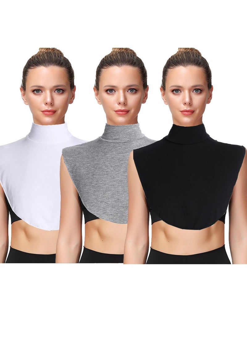 3Pcs Unisex Detachable Fake Collar Modal Fake Turtleneck Neck Warmer Half Top Blouse Collar - Image 1