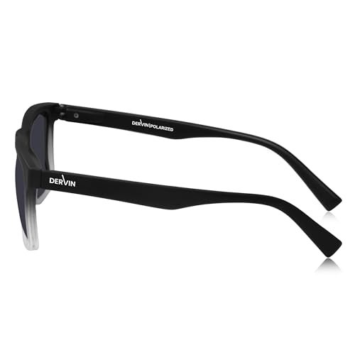Dervin UV Protected Polarized Square Sunglasses for Men and Women (Black-White) - Image 3