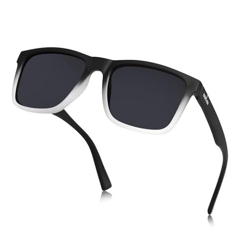 Dervin UV Protected Polarized Square Sunglasses for Men and Women (Black-White) - Image 4