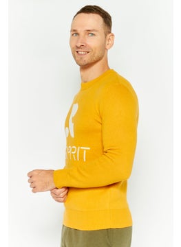 Esprit x Rest and Recreation Men Crew Neck Long Sleeves Knitted Sweater, Yellow  - Image 3