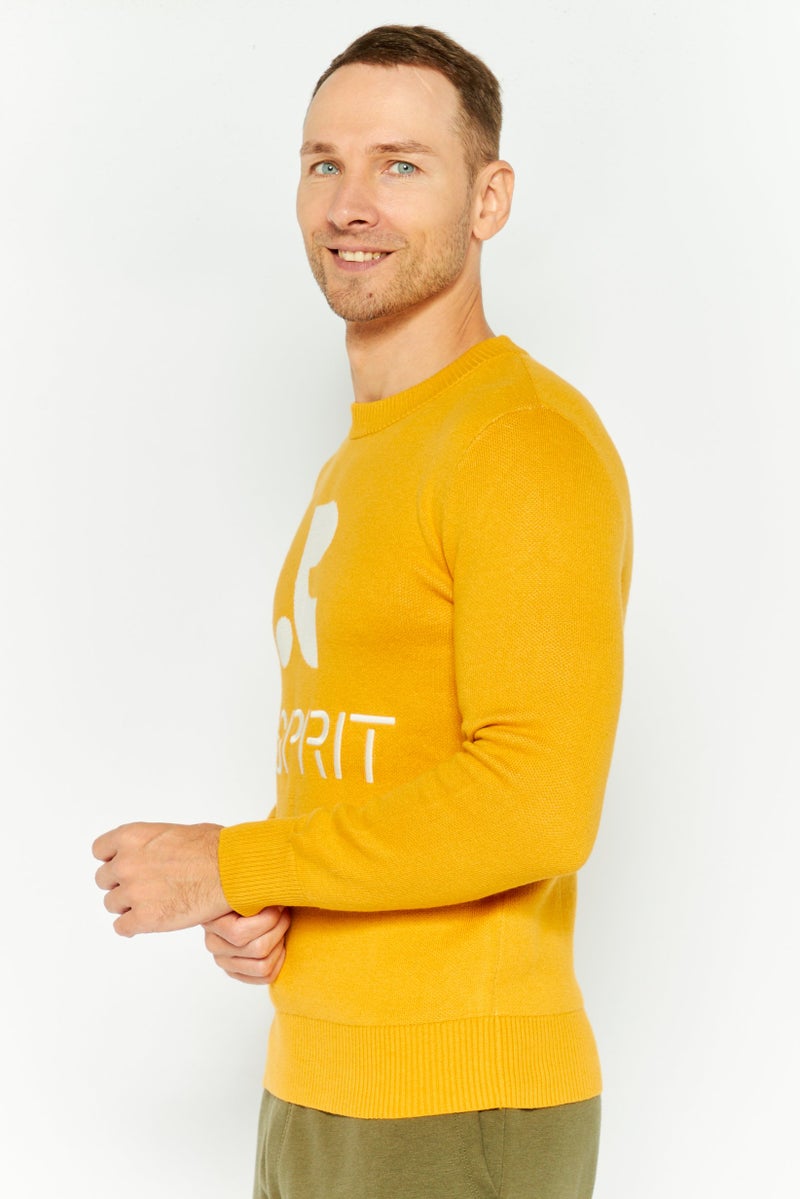 Esprit x Rest and Recreation Men Crew Neck Long Sleeves Knitted Sweater, Yellow - Image 3