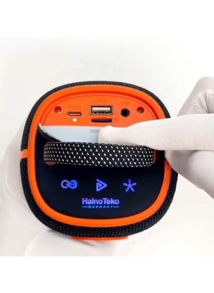 Haino Teko S43 Portable Speaker with Button Control and RGB Color – Compact, High-Quality Sound with Dynamic LED Lighting, Ideal for Indoor & Outdoor Use, Blue  - Image 2