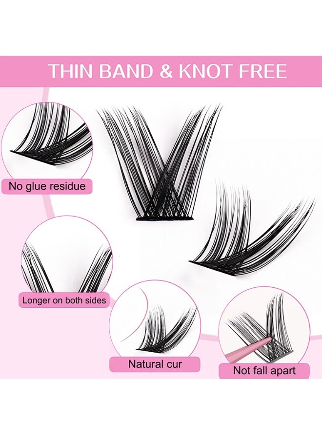 240 clusters of large-capacity eyelashes, eyelash clusters, including 4 lengths, free glue + tweezers, oil-proof, waterproof and sweat-proof! Create your own eye makeup as you like. Makes eyes look bigger! Confident DIY - Image 5