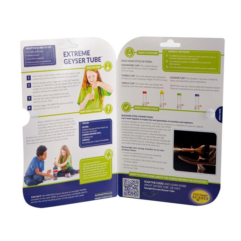 Steve Spangler Science Steve Spangler Science Extreme Geyser Tube - Science Kit for Kids - Mentos & Soda Lab Experiment - Includes Tube, Candy, & Unique Spray Caps - Chemistry Magic - Classroom STEM Project  - Image 2