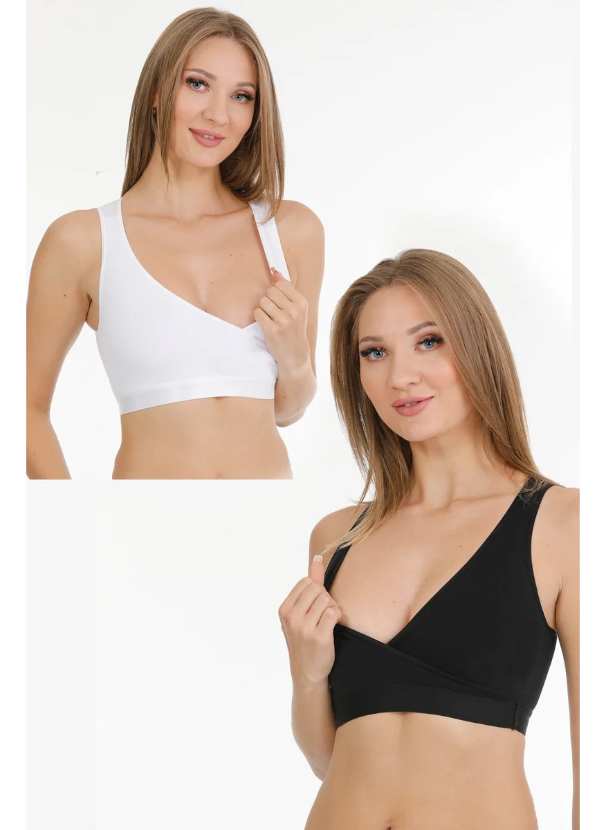 Par Lingerie Nursing Sports Bustier Set of 2 Black-White