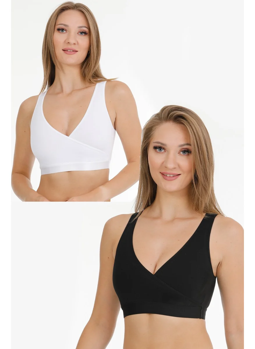 Par Lingerie Nursing Sports Bustier Set of 2 Black-White