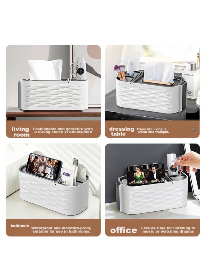 Jin Longxing Jinlongxing Tissue Box, Living Room Coffee Table Desktop Storage Box With Spring, Paper Towel Holder For Home And Office, Remote Control Storage, Napkin Holder - Image 2