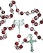 CB 21 Inch Red Crackle Glass Bead Rosary Necklace - Image 2