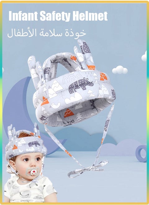 Baby Head Protector - Baby Helmet for Crawling Walking Running - No Bumps and Soft Cushion - Adjustable Protective Cap Infant Baby Safety Headguard Suitable for Children Learning to Walk