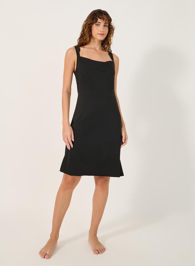 Styli Styli Lace Strappy Knee-Length Slip Dress  - Image 1