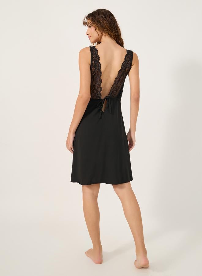 Styli Styli Lace Strappy Knee-Length Slip Dress  - Image 5