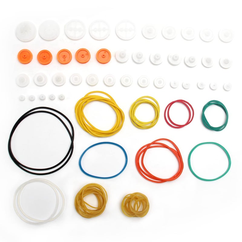 Fielect 84 Type Plastic Gears Set Plastic Belt Pulley Gears Combination for DC Motor DIY Model Toys - Image 1