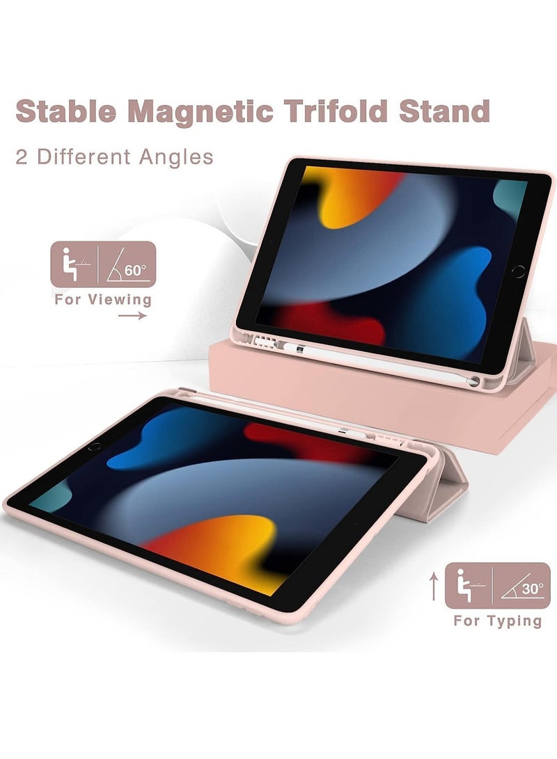 راكسوم حافظة iPad 10.2 - متوافقة مع أجهزة iPad من الجيل التاسع والثامن والسابع - غطاء مع خاصية الاستيقاظ والسكون التلقائي وحامل قلم رصاص (وردي) - Image 4