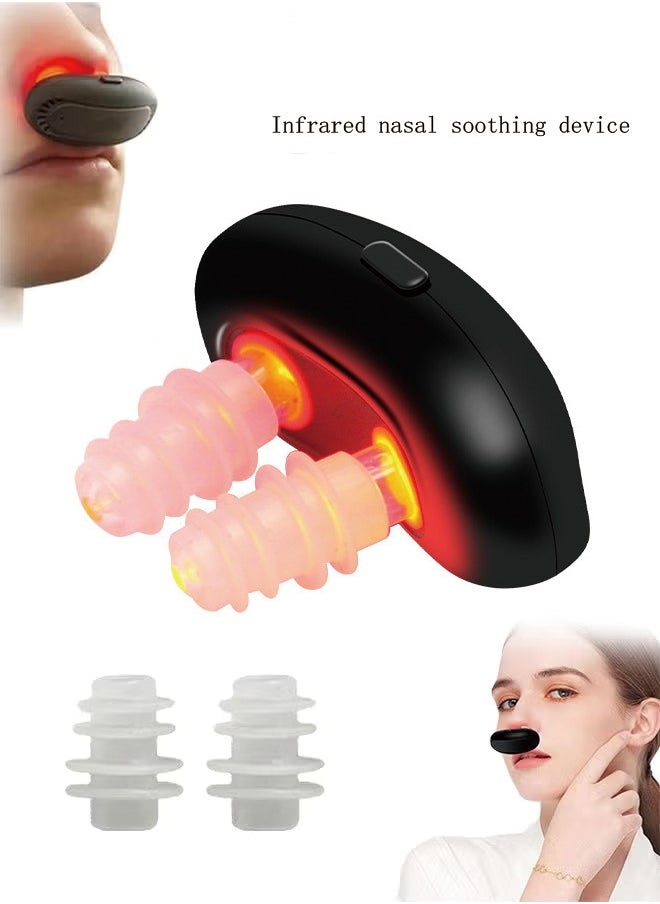 Generic Infrared Ray Nasal Therapy Device, Rechargeable Nasal Soothing Device, 650NM Runny Sneeze Treatment Machine (Black)  - Image 1