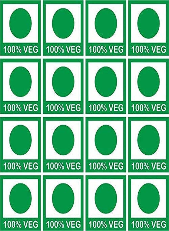 PG Creations 100 Percent Pure Veg Food Stickers for Restaurant, Small Size 20x20 mm Paper Labels, Green, 250 Stickers - Image 3