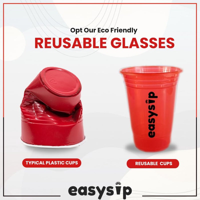 Easy Sip Reusable Party Glasses | Drinking Glass | BPA-Free | Leak Proof House Party Dispenser | Colourful Juice Tumbler Assorted Cups | Pack of 12 (400 ML - Multicolour) - Image 2