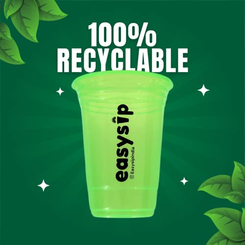 Easy Sip Reusable Party Glasses | Drinking Glass | BPA-Free | Leak Proof House Party Dispenser | Colourful Juice Tumbler Assorted Cups | Pack of 12 (400 ML - Multicolour) - Image 4
