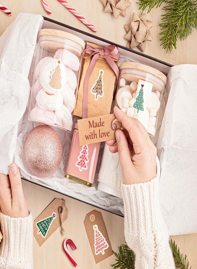 Whaline 1000Pcs Christmas Boho Stickers Xmas Pine Tree Decals 12 Design Self-Adhesive Stickers for Christmas Birthday Holiday Party Decor Supplies, 2 Rolls - Image 5