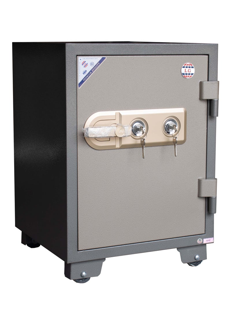 LGSafe LG67K Fireproof Safe Box - Anti-Burglar Home and Office Safe with an Adjustable Shelf, Dual Locks Besides an Internal Lockable Drawer (H67 x W46 x D49 CM, 120KG) - Made in Vietnam