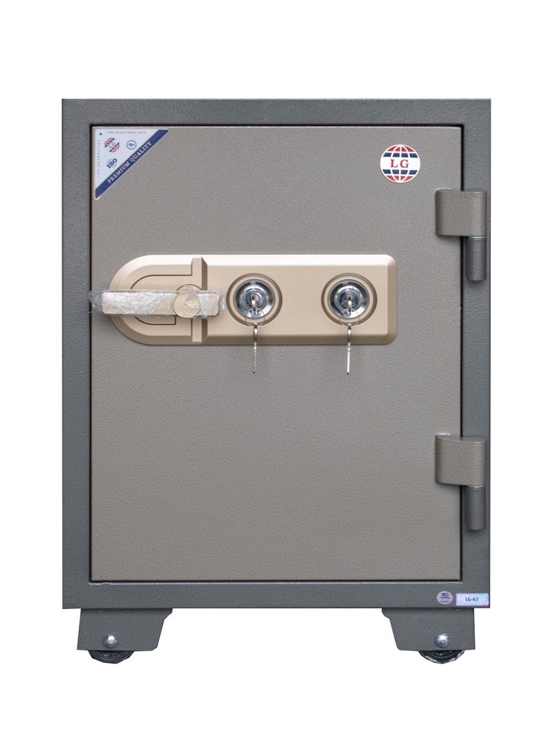 LGSafe LG67K Fireproof Safe Box - Anti-Burglar Home and Office Safe with an Adjustable Shelf, Dual Locks Besides an Internal Lockable Drawer (H67 x W46 x D49 CM, 120KG) - Made in Vietnam