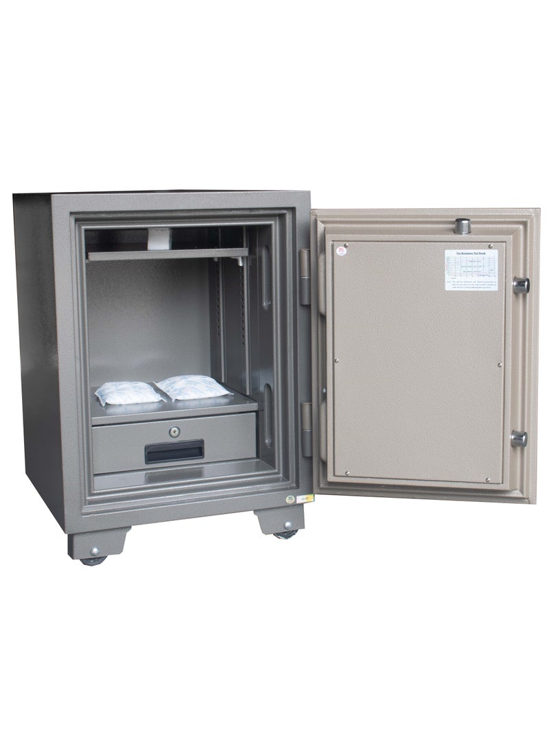 LGSafe LG67K Fireproof Safe Box - Anti-Burglar Home and Office Safe with an Adjustable Shelf, Dual Locks Besides an Internal Lockable Drawer (H67 x W46 x D49 CM, 120KG) - Made in Vietnam