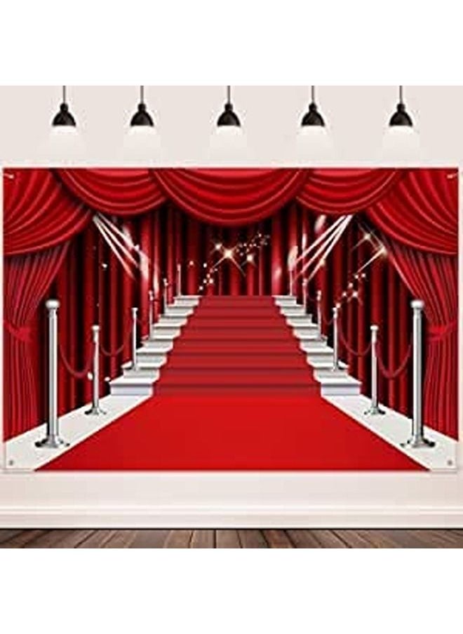 Generic - Red Curtain Photography Backdrop Banner Large Red Backdrop Banner Photography Backdrop Photo Studio Props - Image 1