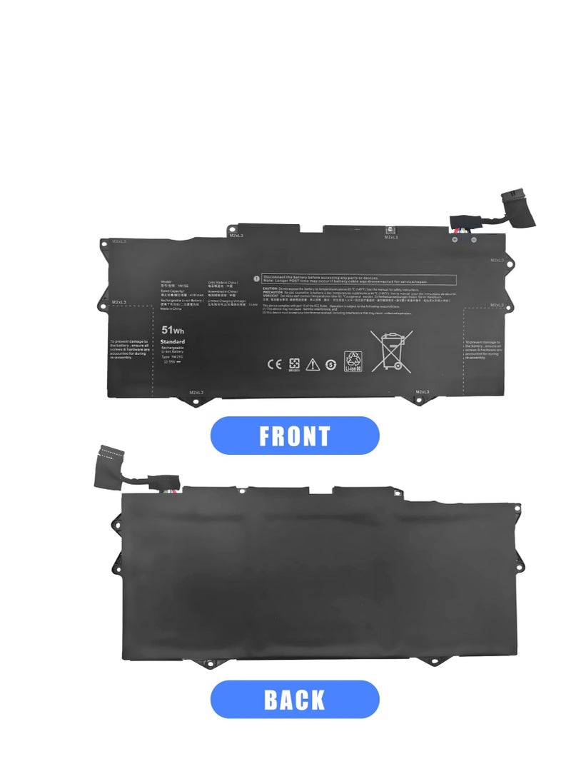 Terabyte بطارية لابتوب G9FHC 11.55V 51Wh YM15G 0G9FHC G9FHC 0W6D4H W6D4H متوافقة مع Dell XPS 13 9315 - Image 3