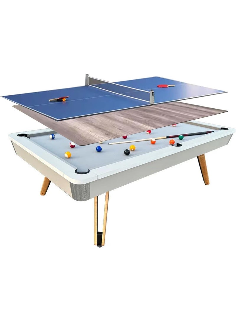 Cool Baby Style 7ft 3-in-1 Billiard Pool Table with Full Accessories - Convertible to Ping Pong & Dining Table - Image 2