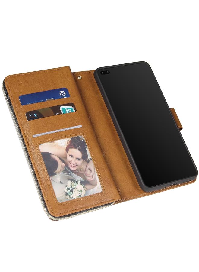 Zaboon Case For Huawei P40 Zipper Wallet Bag Horizontal Flip PU Leather Case with Holder & 9 Card Slots & Wallet & Lanyard & Photo Frame - Image 5