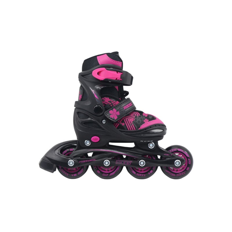 Roces JOKEY Inline Skates for Kids – Black/Pink EU 34–37 | Adjustable Roller Skates with Anatomical Padding, ABEC 3 Bearings & 70mm 82A Wheels (400846/00002-34) - Image 1