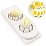 SEASPIRIT 2 in 1 Egg Slicer Cuts Eggs into Slices and Segments Boiled Egg Slicer Mushroom Slicer Egg Cutter Slicer Chopper Plastic White - Image 1