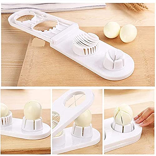 SEASPIRIT 2 in 1 Egg Slicer Cuts Eggs into Slices and Segments Boiled Egg Slicer Mushroom Slicer Egg Cutter Slicer Chopper Plastic White - Image 4