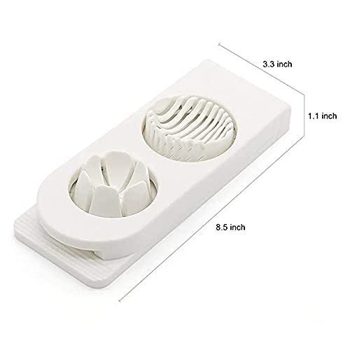 SEASPIRIT 2 in 1 Egg Slicer Cuts Eggs into Slices and Segments Boiled Egg Slicer Mushroom Slicer Egg Cutter Slicer Chopper Plastic White - Image 2