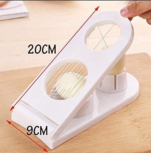SEASPIRIT 2 in 1 Egg Slicer Cuts Eggs into Slices and Segments Boiled Egg Slicer Mushroom Slicer Egg Cutter Slicer Chopper Plastic White - Image 5