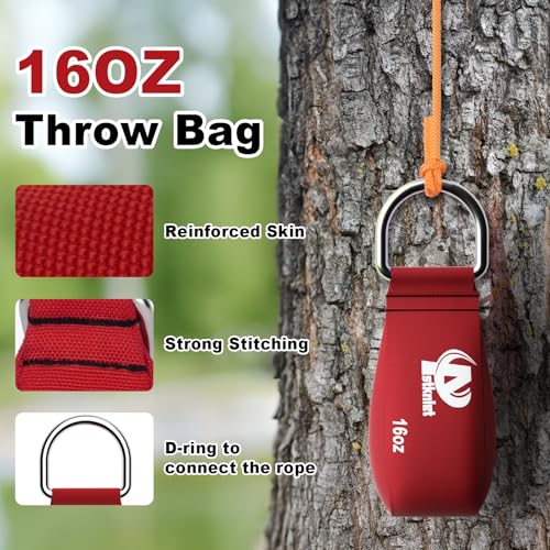 Aystkniet Arborist Throw Line Kit with Slick Rope & 16oz Throw Weight & Reflective Storage Bag, Polyester Throw Line and Reinforced Arborist Throw Ball Kit for High Limbs Trimming Cutting - Image 2