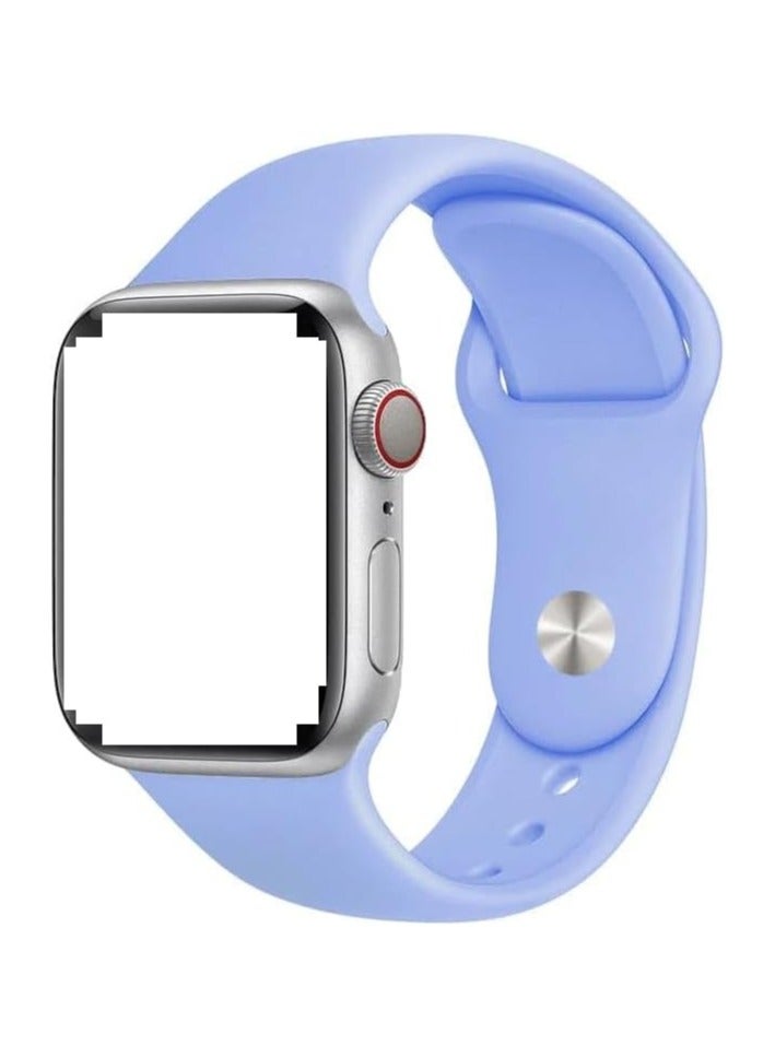 Soft Silicone Breathable Strap for iWatch Series 8 7 6 5 4 3 2 1 SE Ultra 42/44/45/49mm - Light Blue - Image 1