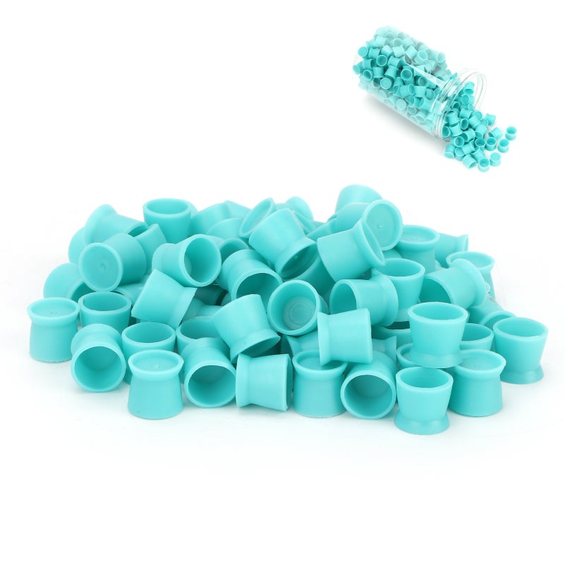 300pcs Tattoo Ink Pigment Cup Disposable Silicone Eyebrow Lip Eyes Tattoo Pigment CupBlue - Image 5